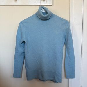 Massimo Dutti Wool Cashmere Light Blue Turtleneck Sweater